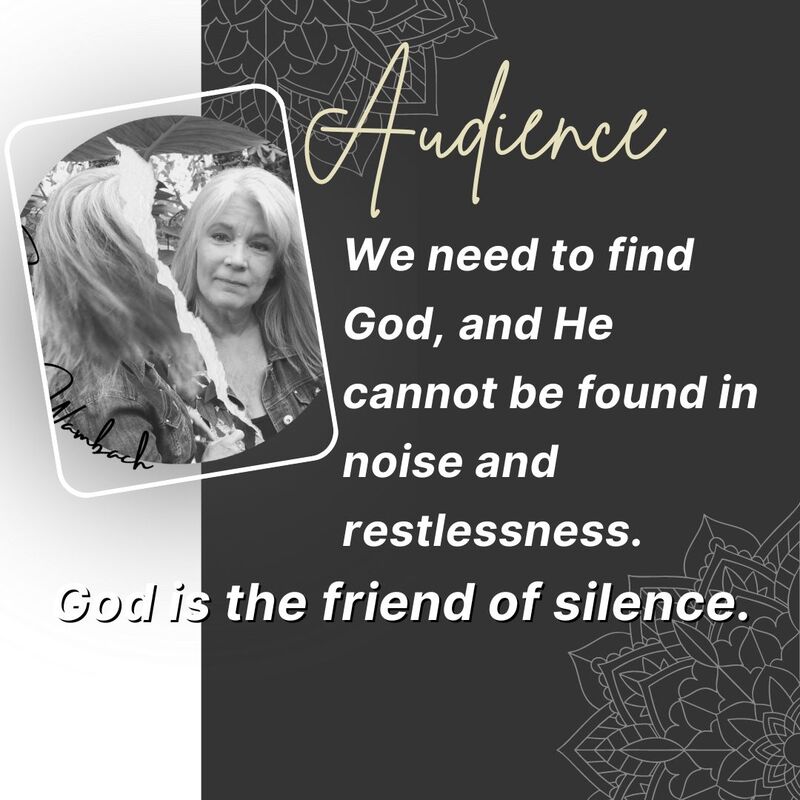 Audience, Interviewing Jesus Podcast, We need to find God, and He cannot be found in noise and restlessness. God is the friend of silence.