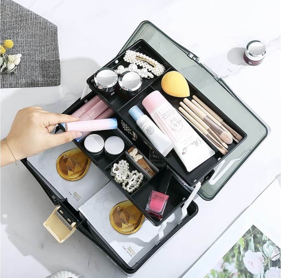 12'' Three-Layer Clear Plastic Storage Box/Tool Box Makeup Box with Kristen Wambach