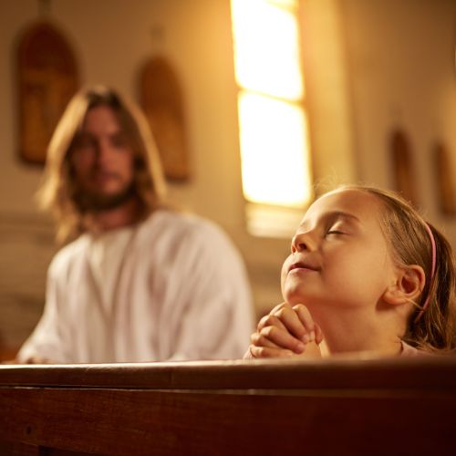 Asking Jesus little girl praying, Interviewing Jesus Podcast 