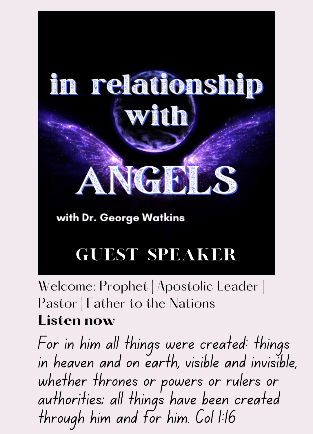 Intentional Now Podcast Episode in Relationship with Angels