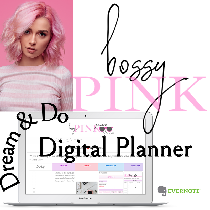 Evernote Dream and Do Planner Bossy Pink