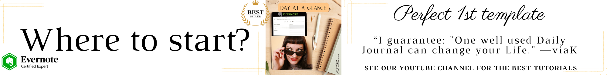Where to start with Evernote? Perfect 1st template, a Day at a GLANCE daily planner