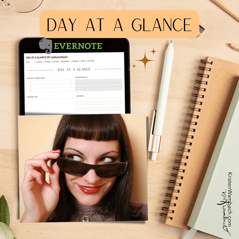 a Day at a Glance Evernote Planner Template 