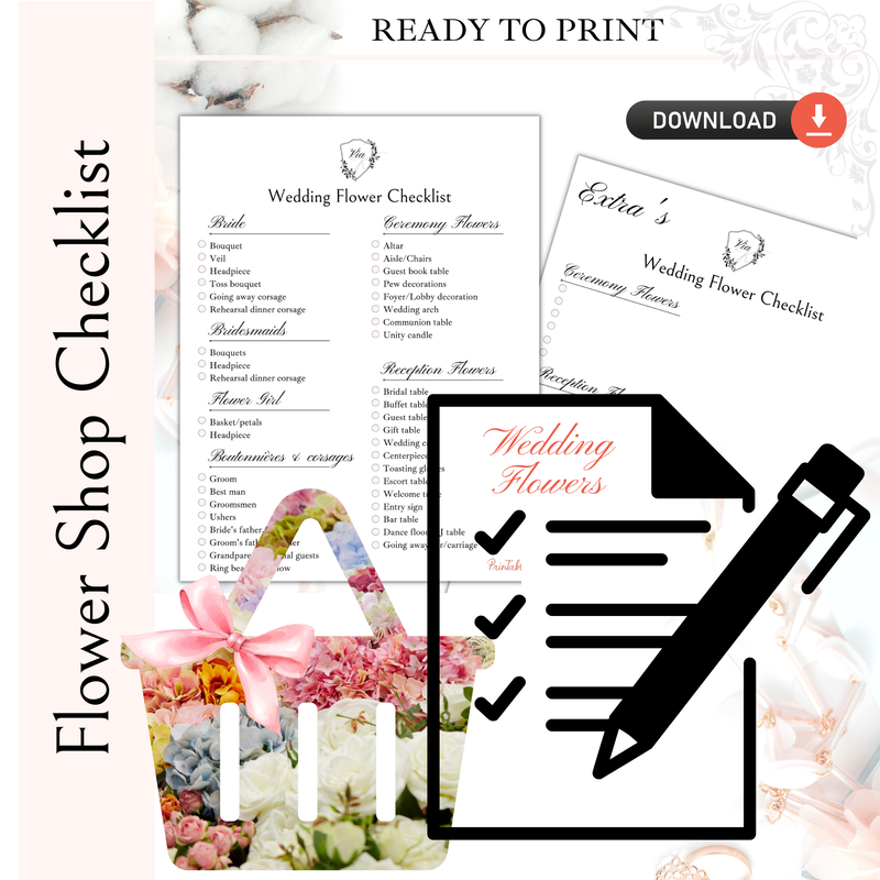 Flower Shop Wedding Planner Checklist