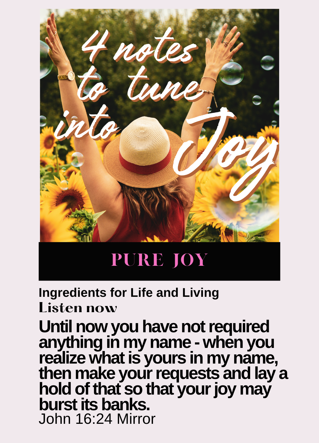 INTENTIONAL NOW PODCAST 4 notes to easily tune into Joy
