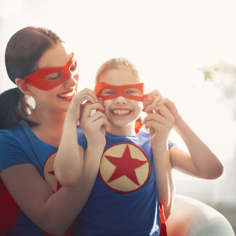 Mom and daughter super hero Interviewing Jesus Podcast 
